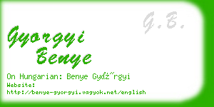 gyorgyi benye business card